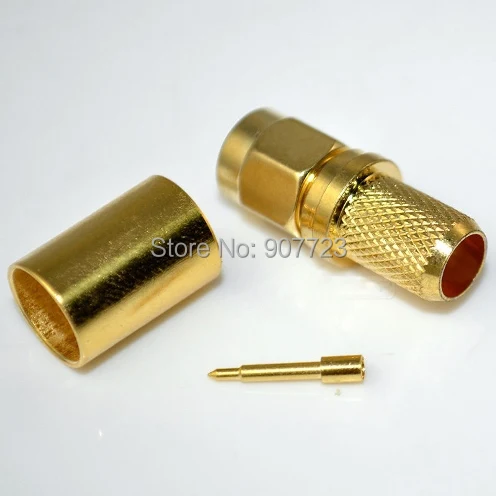

SMA штекер обжимной для RG5 RG6 Разъем RF кабель адаптер позолоченный