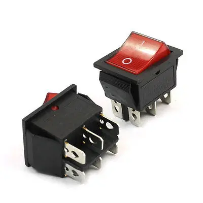 

Красный световой переключатель 5x6 Pin DPST 250VAC 16A 125VAC 20A
