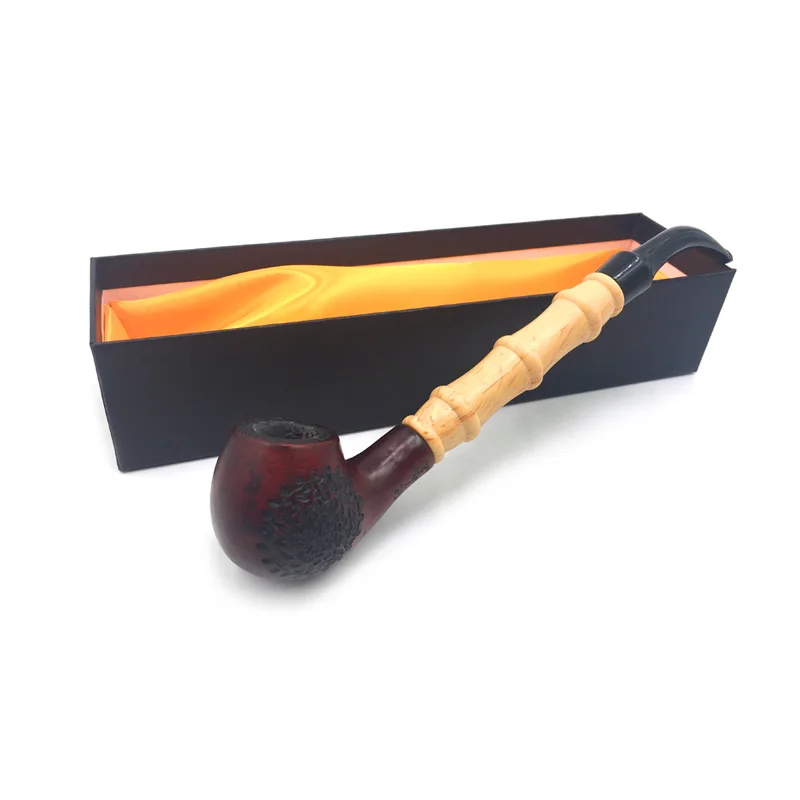 Новый Инновационный дизайн 24 см резная длинная трубка с резьбой по дереву ручной