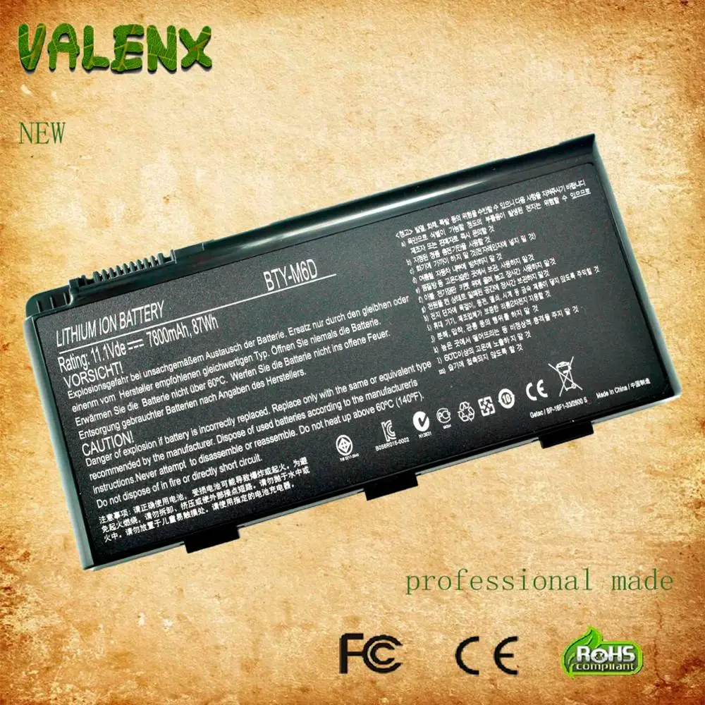 Аккумулятор для ноутбука 7800 мАч MSI BTY M6D E6603 GT60 GT660 GT670 GT70 GT780 GX60 GX660 GX780 GX680 GX660R GT663