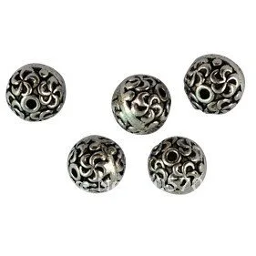 

120Pcs Tibetan Silver Color ornate round spacer beads A16411