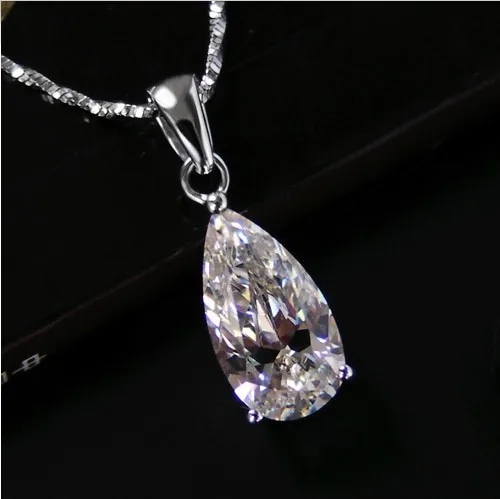 Оптовая продажа винтажный кулон 2.5CT синтетический бриллиант женский ожерелье