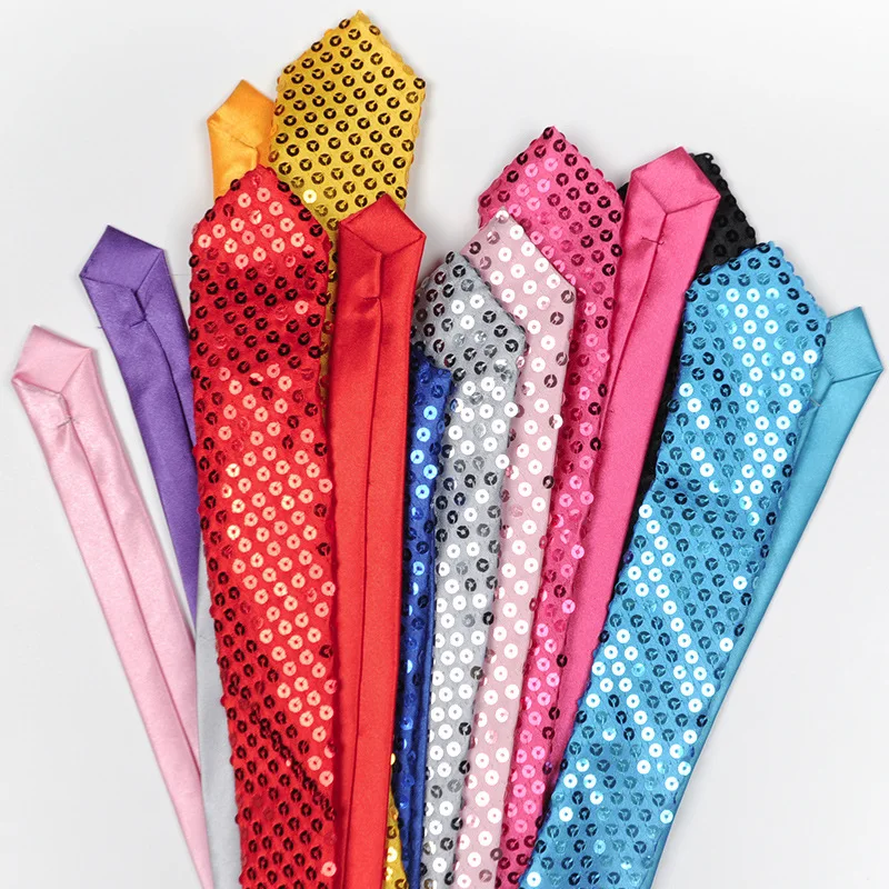 Галстук с пайетками 5 см галстук для магических шоу узких свадебных церемоний