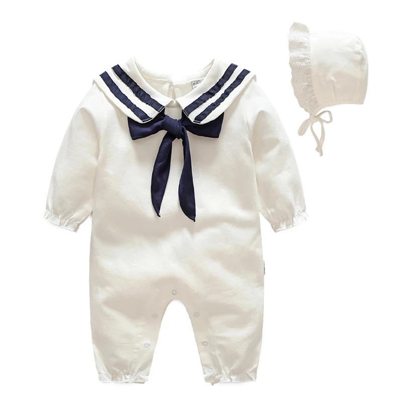 Весенняя одежда белого и темно синего цвета для новорожденных девочек возрастом