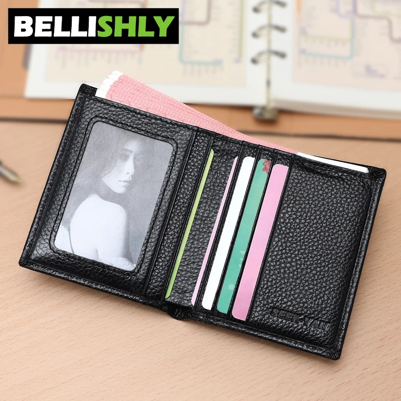 Bellishly мужской тонкий короткий модный кошелек в полоску galuchat Винтажный шик notecase