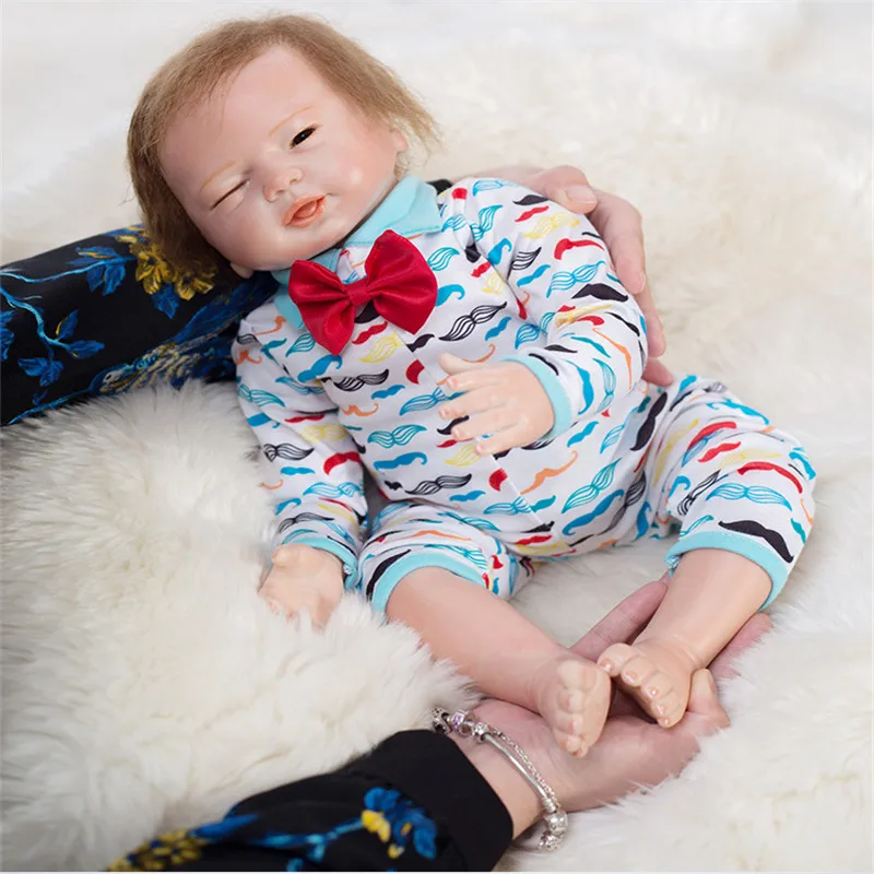 SanyDoll 19 дюймов 48 см силиконовые куклы для новорожденных реалистичные красивое
