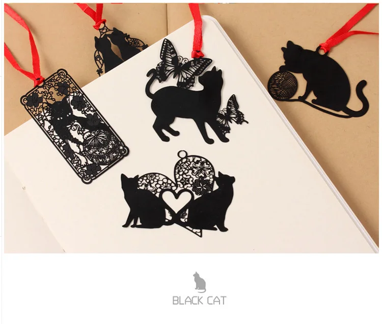 9 комплектов железная Закладка в виде черной кошки красивые и креативные фигурки