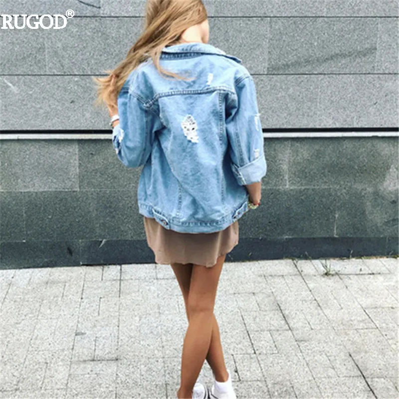 Rugod оптовая продажа одноцветное пальто Осенне зимняя Дамская обувь рваные