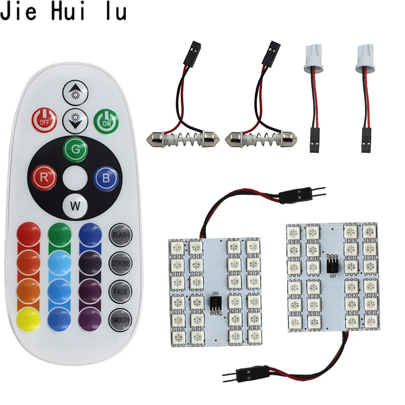 1 комплект T10 RGB 5050 12 SMD 15 24 36 Пульт дистанционного управления Rgb Светодиодная