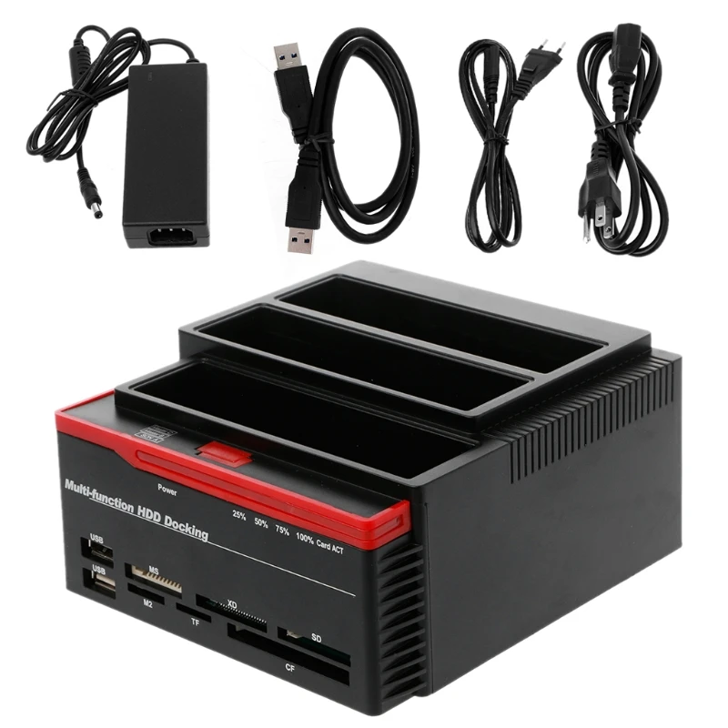 

USB3.0 To SATA IDE External 2.5"/3.5" HDD Hard Drive Docking Station Card Reader