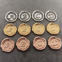 130pcslot round gold disc pendant alphabet a z letter tag charms stamp initial jewelry18mm beads for jewelry making wholesale