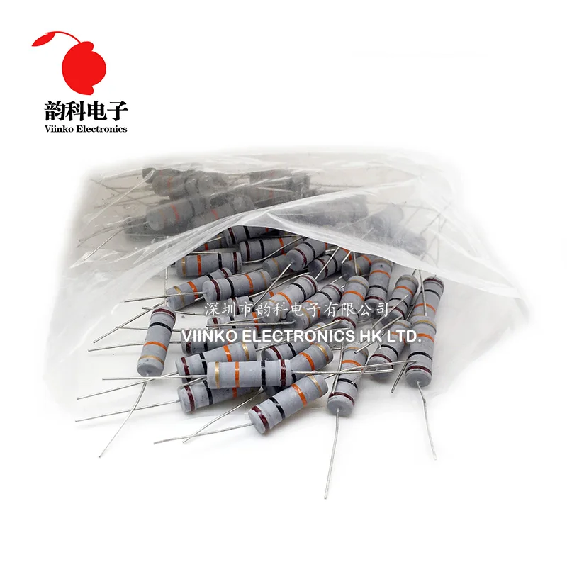 50pcs Carbon Film Resistor 5W 5% 2.7K 3K 3.3K 3.6K 3.9K 4.3K 4.7K 5.1K 5.6K 6.2K 6.8K 7.5K 8.2K 9.1K 10K 12K 15K 16K ohm | Электронные