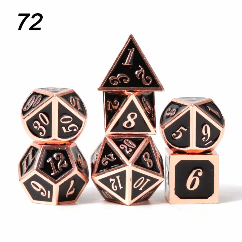 72 Chengshuo игральные кости DND Металл РГП набор многогранных подземелья Дракон d20 10 6 8 12 синий настольные игры цинковый сплав зеленый цифровой рисунок кости - Цвет: 72