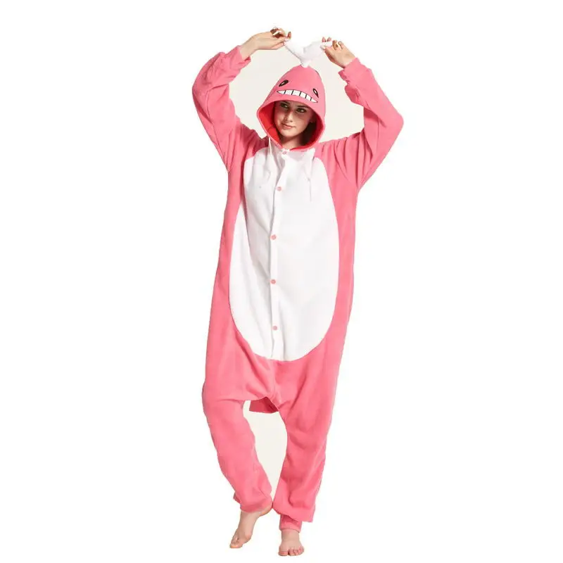 2018 кигуруми животных Розовый Кит Комбинезоны Для женщин Пижама для взрослых
