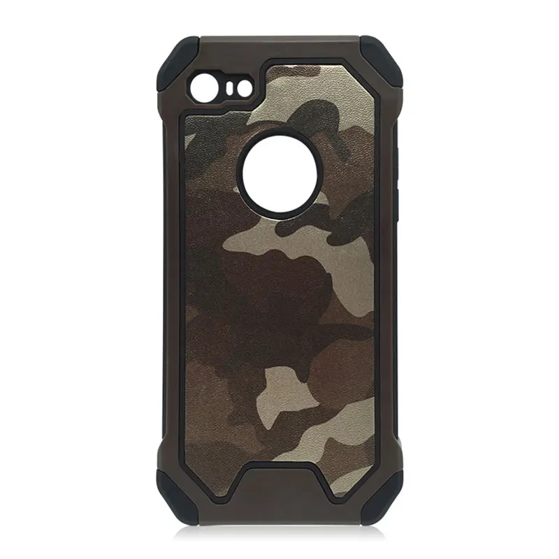armor brown Армейский Военный камуфляж Броня противоударный чехол для телефона для iPhone 11 pro XS Max XR 5 5S SE 6 6S 7 8 Plus X с двойным слоем ТПУ чехол - Цвет: armor brown