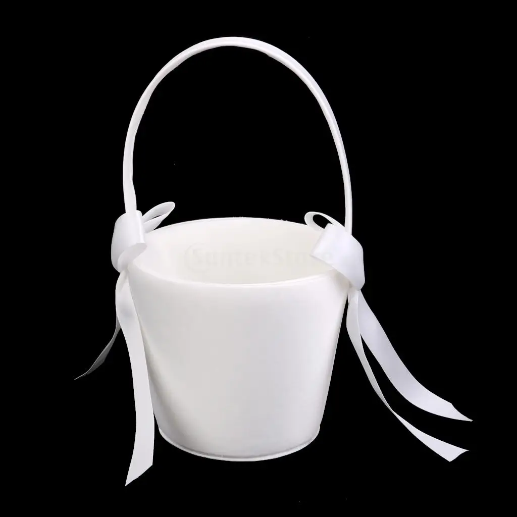 Бант SPMART цвета слоновой кости из атласной ленты Свадебная корзина с цветами для