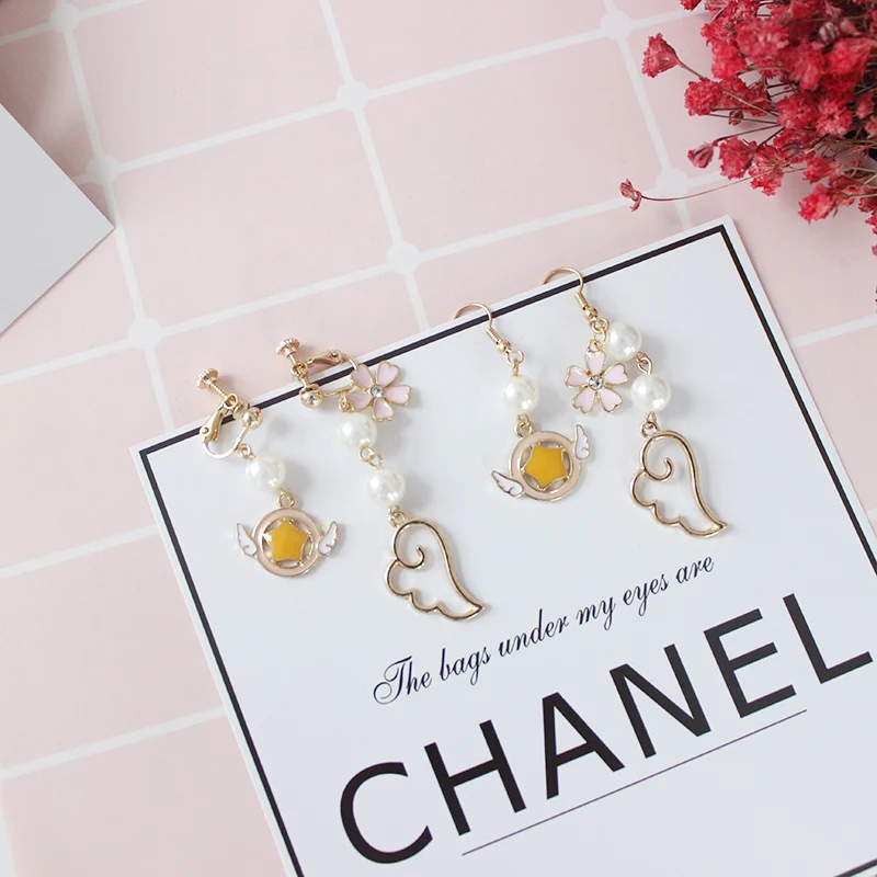 10 пара/лот модные ювелирные аксессуары металлическая эмаль Крыло ангела Звезда