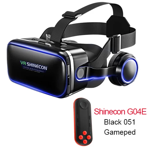 051 black gamepad VR Shinecon 6,0 G04E VR очки Google Cardboard 3D очки виртуальной реальности Гарнитура головное крепление для 4,7-6,2 дюймового смартфона - Цвет: 051 black gamepad