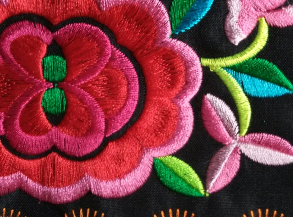 miao floral stitch fabric embroidery patch garment bag home textile applique trim ethnic nepal tribal india boho gypsy hmong DIY | Дом и сад