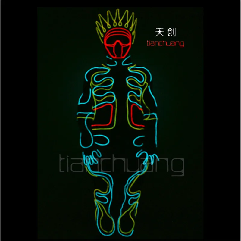 Мужской костюм робота из светодиодов светодиодный светильник