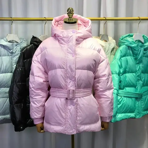 pink Женское пуховое пальто, зимняя куртка, женская пуховая парка, женское свободное теплое пальто, зимнее пальто, белая пуховая куртка, Женское пальто - Цвет: pink