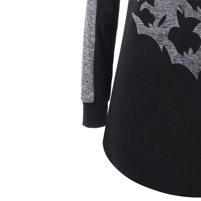 Женская одежда с принтом летучих мышей для вечеринки на Хэллоуин Женский пуловер