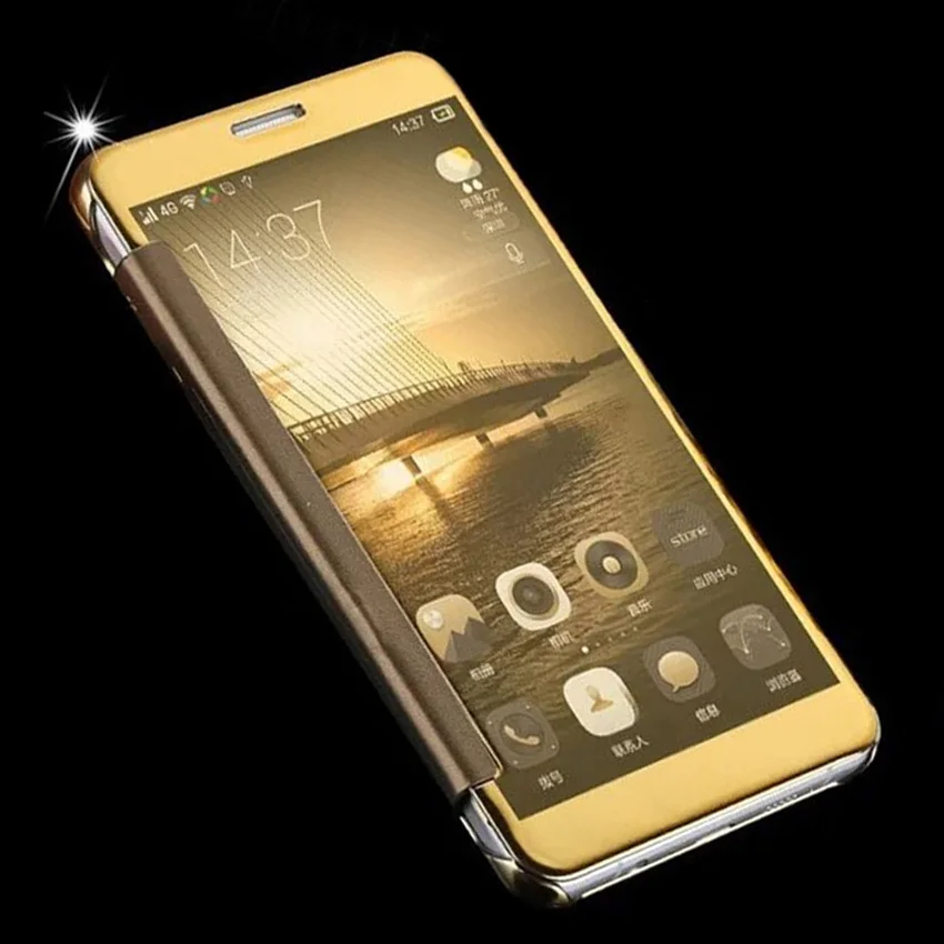 Clear View зеркальный флип чехол для телефона samsung Galaxy S6 S6edge плюс край SM G920F G920FD G925F