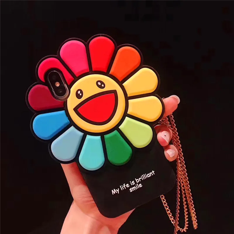 3D милый Подсолнечник Телефон чехол для iPhone 6 S 7 8 плюс Мягкие TPU X XS XR Max мультфильм