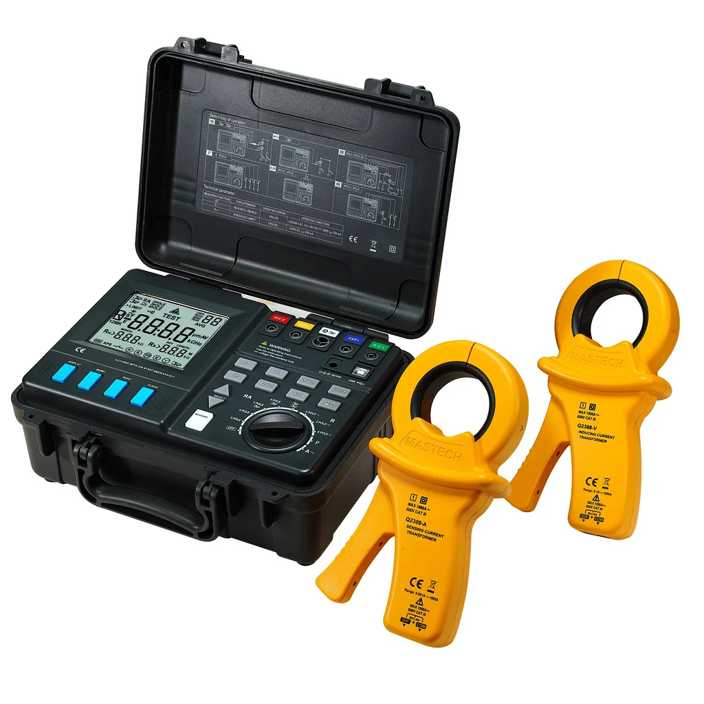 Mestech MS2308 2/3/4 Pole Двойной хомут тестер земного сопротивления измеритель удельного