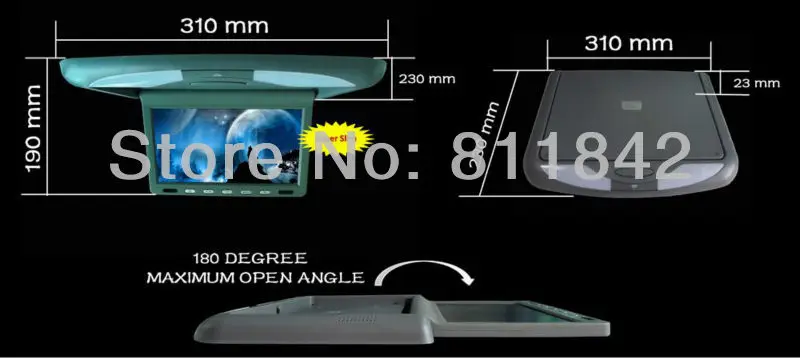 Freeship Super Slim 1024*768 10.1 &quot ROOFMOUNT Monitor Auto monitor Flip down Car LCD video | Автомобили и мотоциклы