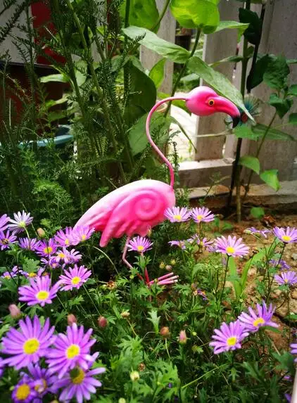 

2pcs.European Iron Flamingos Plugin Garden Decorative Flower Flower Iron Climbing Racking Zakka Gardening Grocery