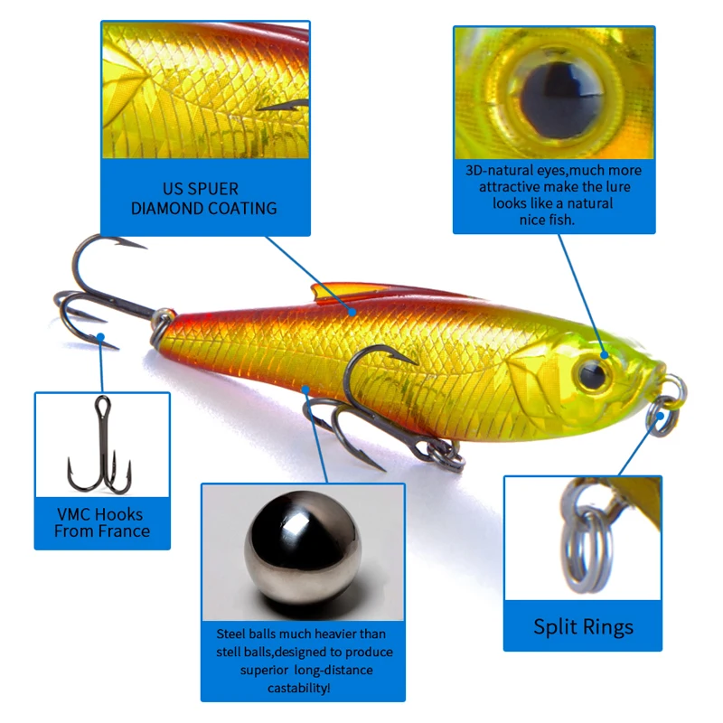 EVERCATCH 2018 воблеры качественные 4.4г/48мм жесткая приманка Minnow Crank Popper Stik рыболовные приманки для басса пресной и соленой воды VMC крючки на.