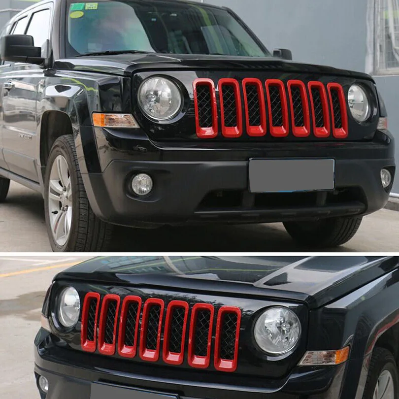 7 шт. Спортивная красная Передняя Центральная решетка гриля вставки отделка