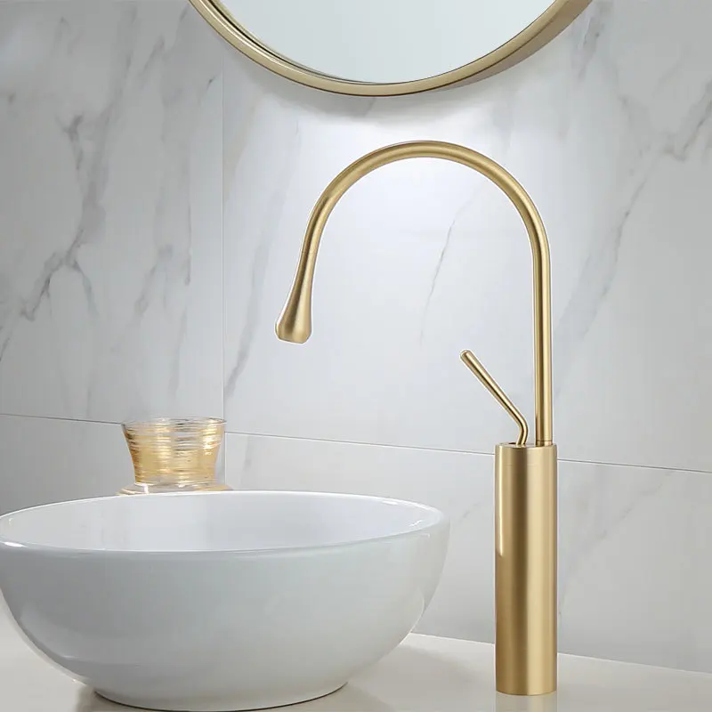 

Basin Faucets Brushed Gold/Black/White Sink Faucet Brass Faucet Single handle Kitchen Faucet Swivel Sink Water Crane New Arrival