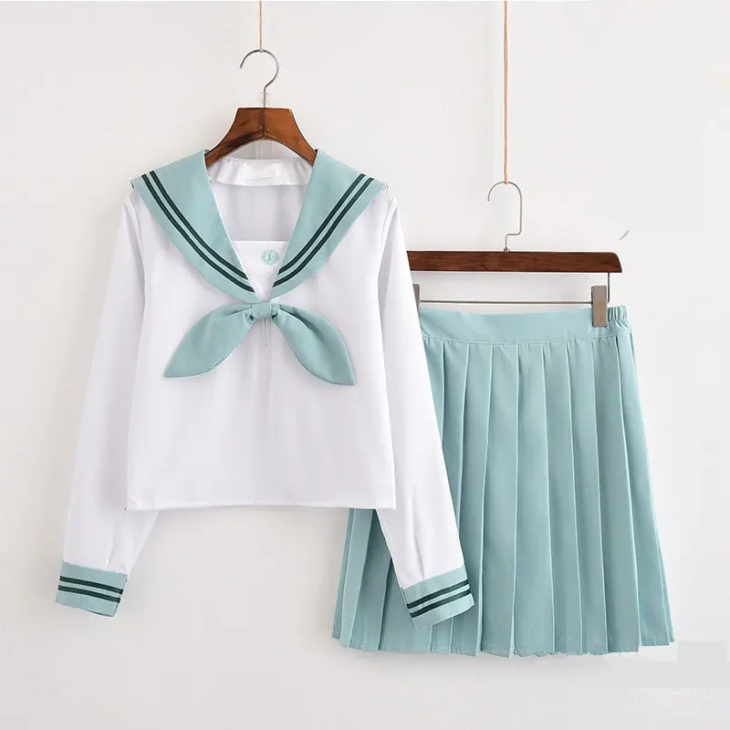 

Japanese School JK Uniform Long Short Sleeve Shirt Pleated Skirt Suits Teenage Girls Cheerleading Chorus Party Sailor Uniforms