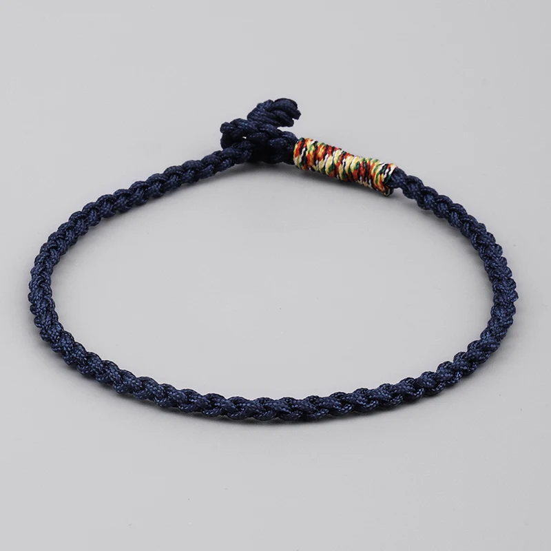 Женский тибетский буддийский Плетеный вручную браслет с узлами синего и