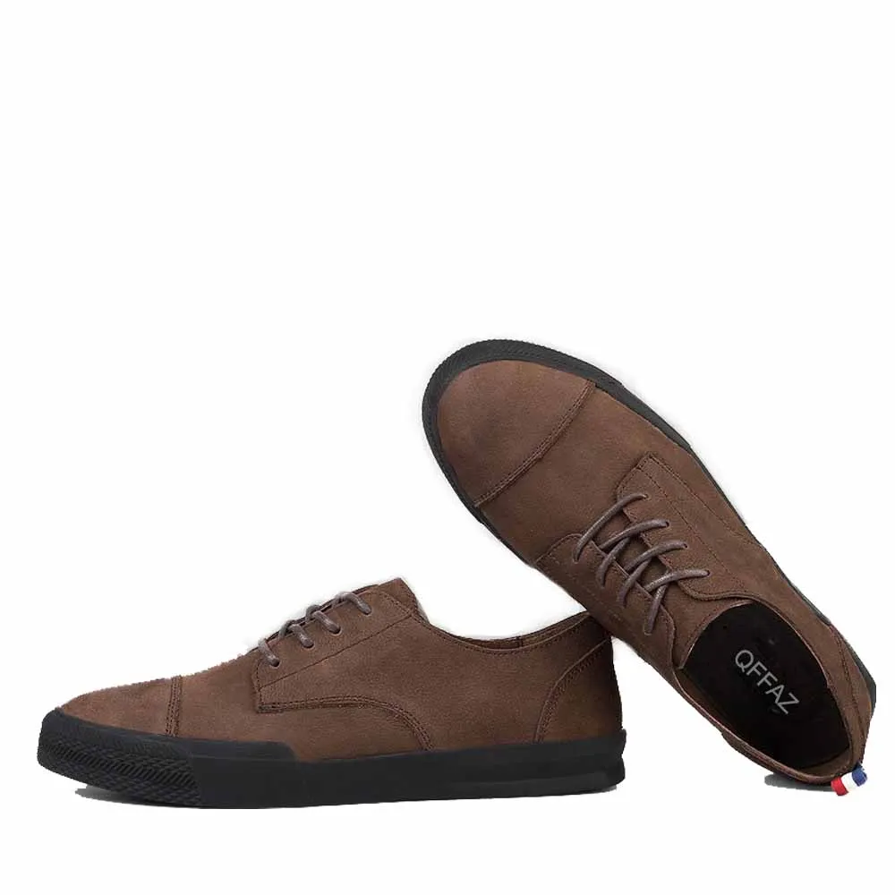 QFFAZ 2018 New Comfortable Casual Shoes Men High Quality Genuine Leather Flats Moccasins Lace-Up Brand Fashion | Обувь