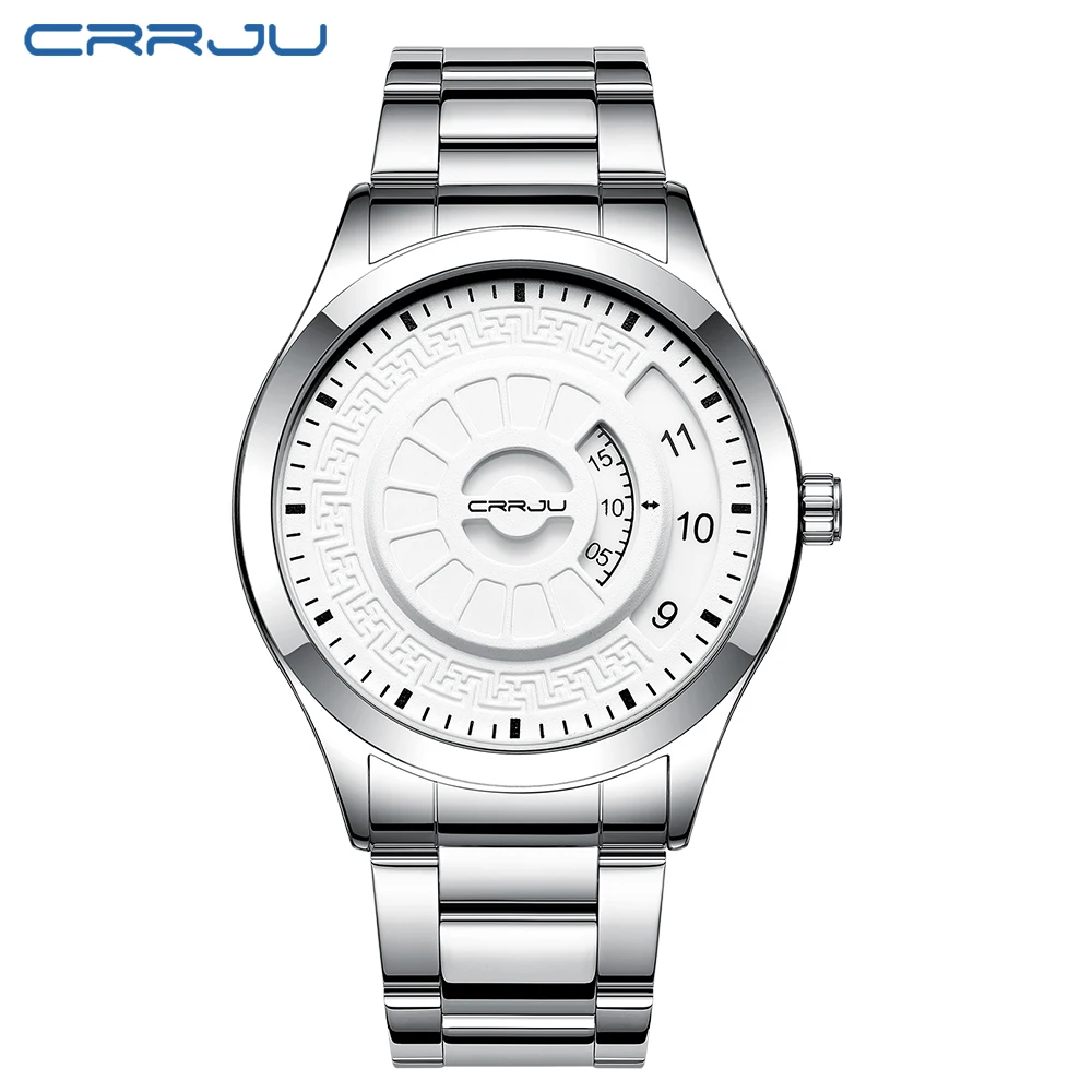 Hombre CRRJU Casual Fashion Sport Watch Men's Luxury Stainless Steel Strap Quartz Wrist watches Male Clock relogio masculino | Наручные