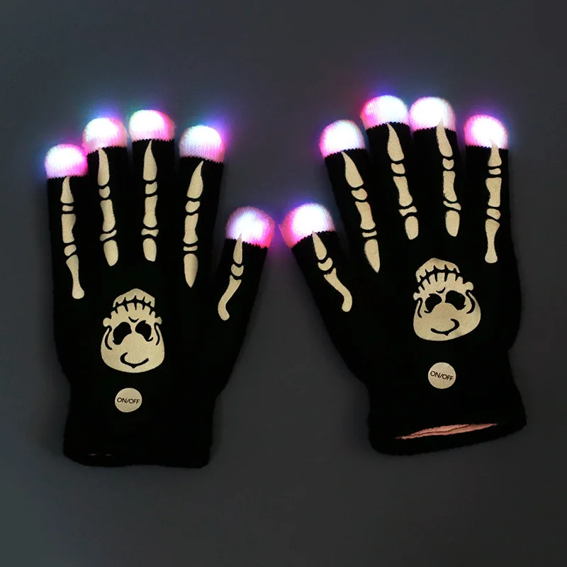 Светящиеся перчатки Хэллоуин сценический светодиодный цвет ful мигающие сплошной