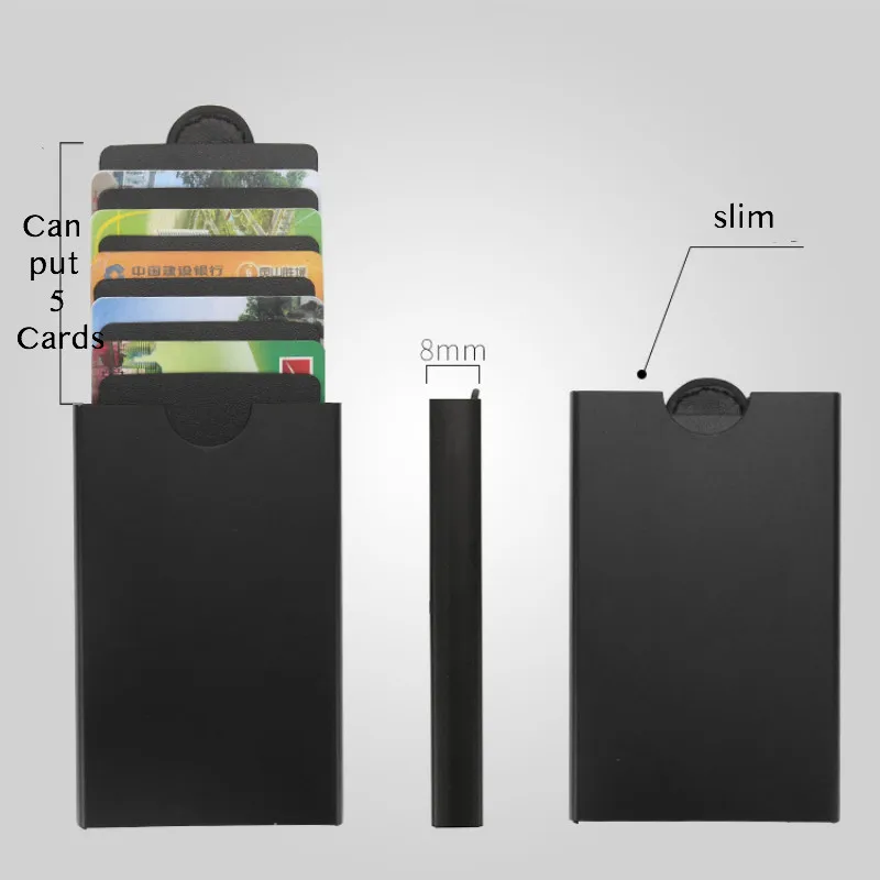 Бизнес-дизайнер держатель кредитной карты RFID металлический Кошелек Металлическая Противоугонная Выдвижная коробка из алюминиевого сплава чехол маленький кошелек