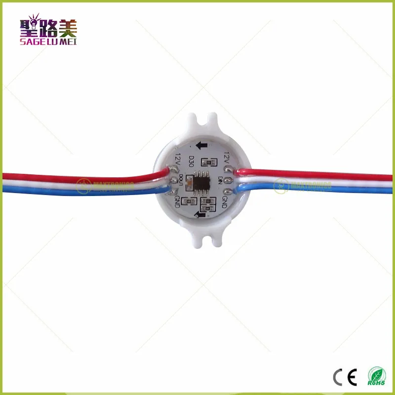 20 шт./лот DC12V WS2811 30 мм диффузный СИД Модуль пикселей полноцветный 3 светодиода 5050