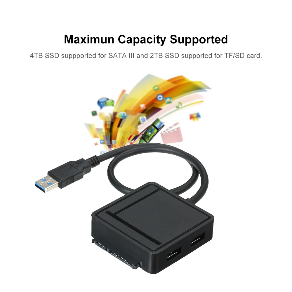 2 порта 3 в 1 USB3.0 для SATA III адаптер TF/SD Card Reader концентратор конвертер 5/3 5 HDD жесткий