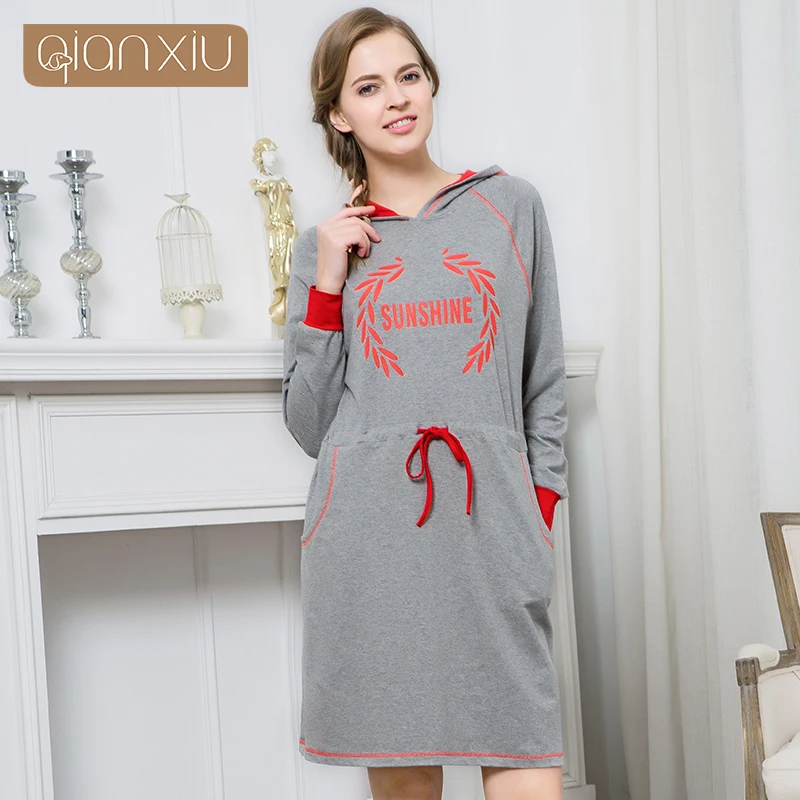 Новая женская ночная сорочка с воротником Qianxiu 1676|nightgown for women|nightgowns womenwomens nightgown |