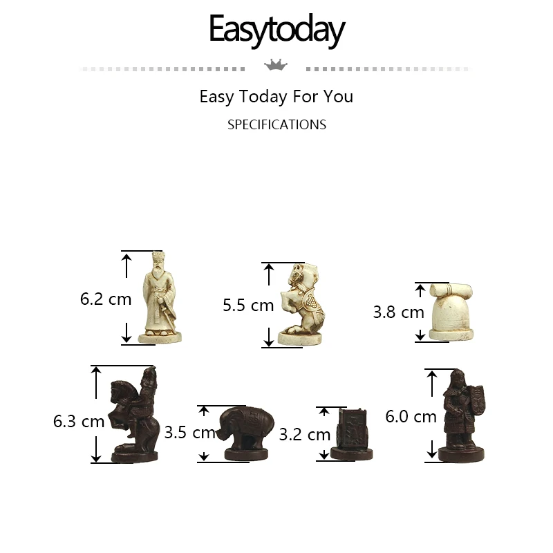 Easytoday китайские шахматные игры Синтетическая кожа шахматная доска терракотовые