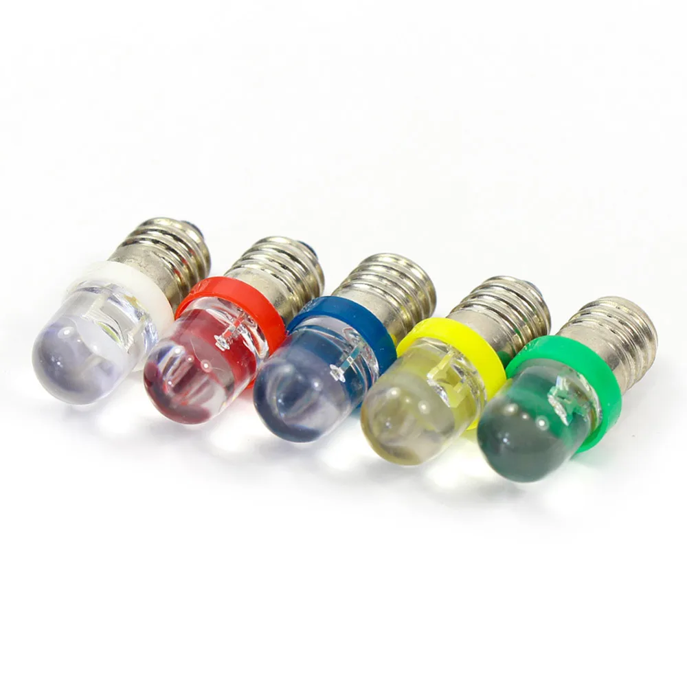 E1001 50 шт. 12В E10 10 мм Винт 12в 16в Led смешанный цвет R \ Y B G W Новый|Наборы для сборки