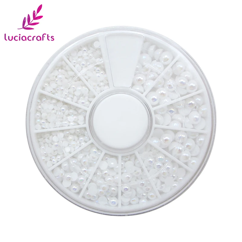 Lucia crafts 1 кор./лот(620 шт./лот) смешанные размеры 2/3/4 мм полукруглый ABS Flatback, плоские с одной стороны перламутровые Стразы для ногтей одежды Рождество F1008