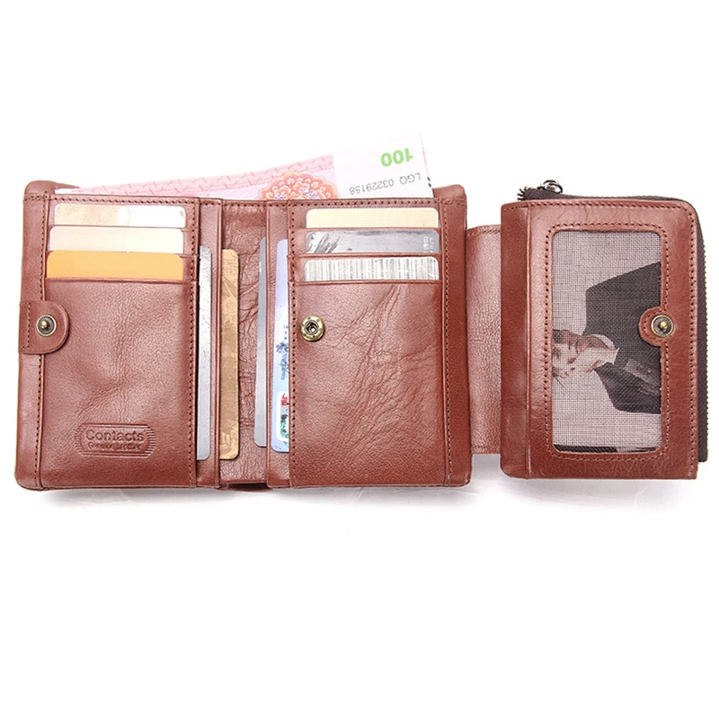 TOUNGAR Genuine Leather Men Wallet Bag Money Clip Credit Card Case Fashion Short Coin Pocket with Box | Багаж и сумки