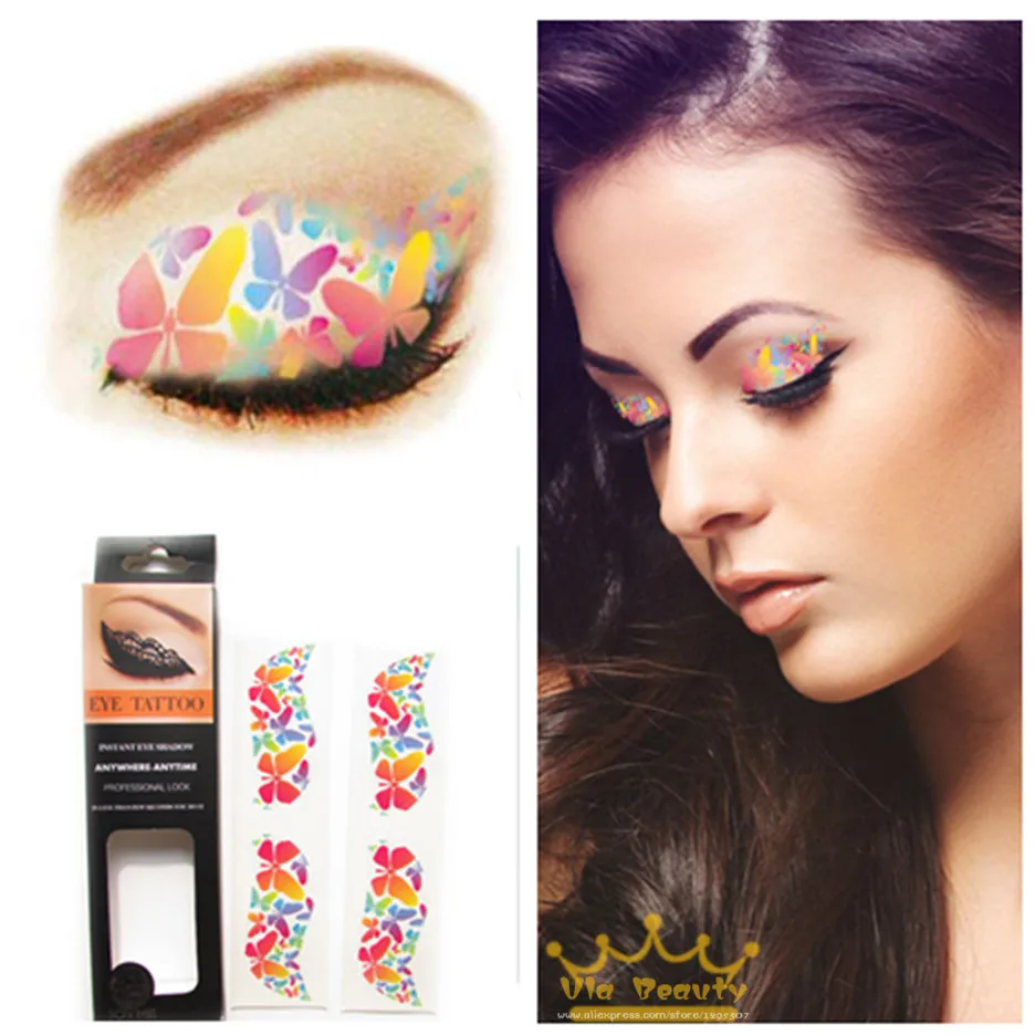 4 шт./лот Временная глаз Водные Переводные картинки подводка для вечерние тени