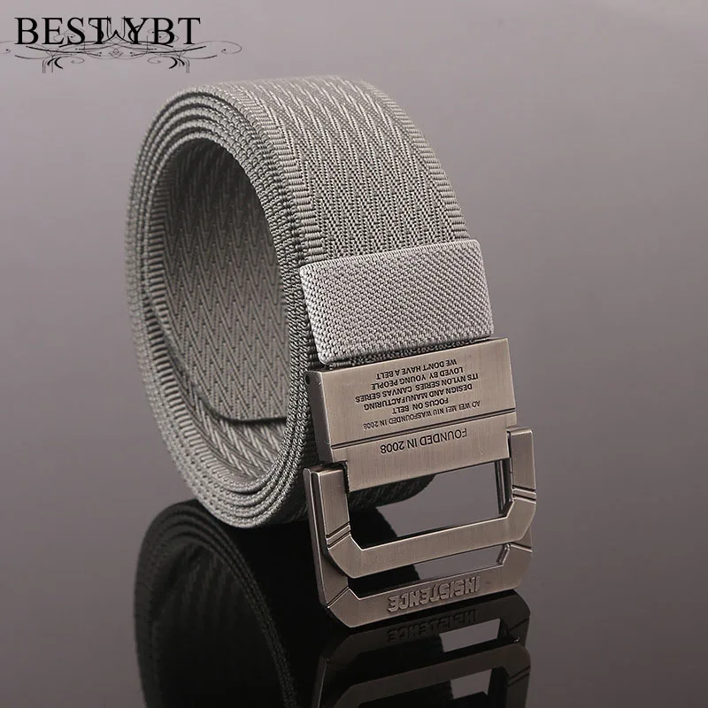 

Best YBT Men Canvas Army Tactical Belts Alloy Double Buckle Outdoor Sport Casual High Quality New Arrival Men Belts