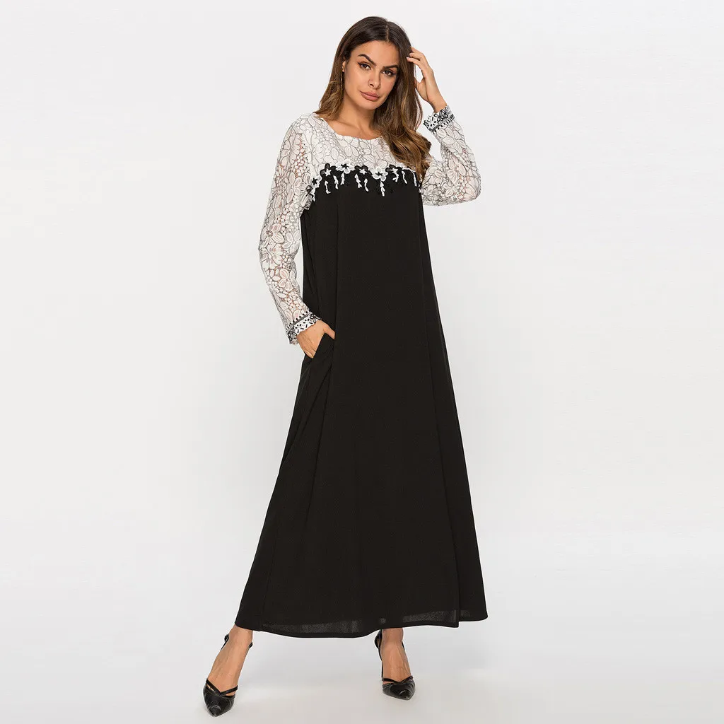 Рамадан красивое мусульманское женское платье s Abaya плюс размер кружевное с
